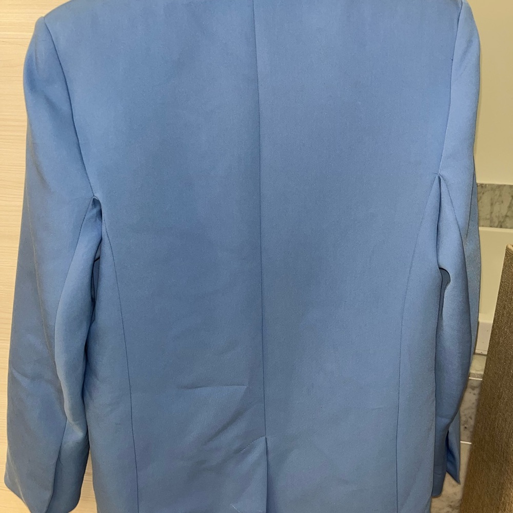 Zara Blue Single-Button Blazer - Picture 6 of 7
